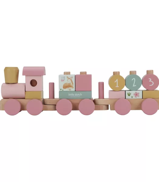 Train à blocs en bois - Fairy garden