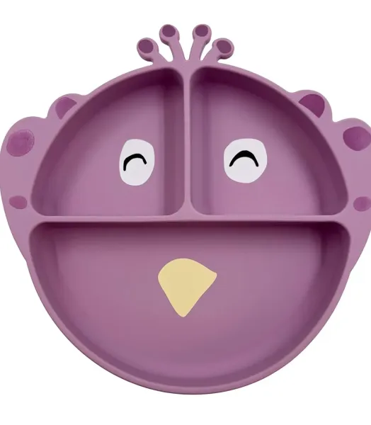 Assiette avec ventouse en silicone et compartiments - Mrs. Peacock