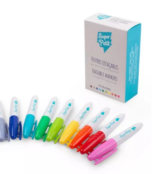 Boîte de 10 feutres effaçables sur silicone
