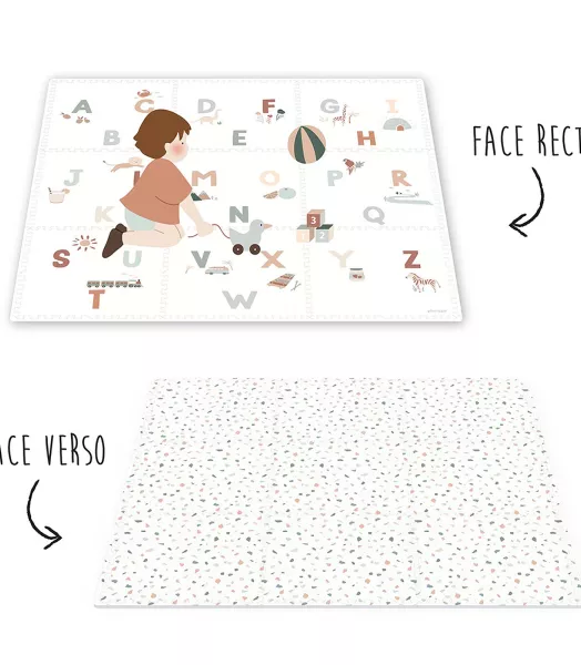 Tapis de Jeux Réversible TILOO - Alphabet & Terrazzo