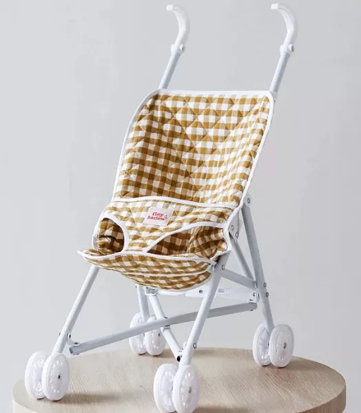 Poussette pour poupées - Vichy camel