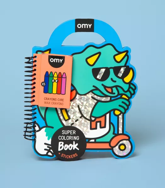 Super coloring and stickers book - Dino