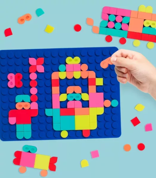 Silipop mosaïques a clipser en silicone - Bleu