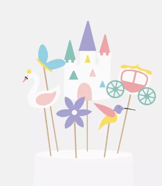 Décorations pour gâteau x6 - Princesse