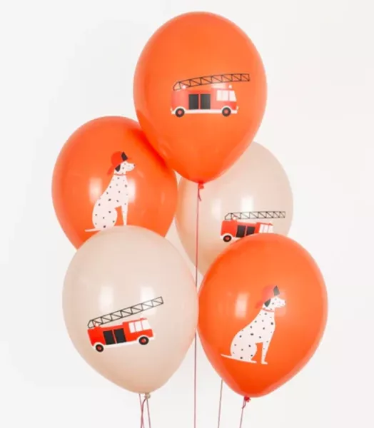 Ballons x5 - Pompier