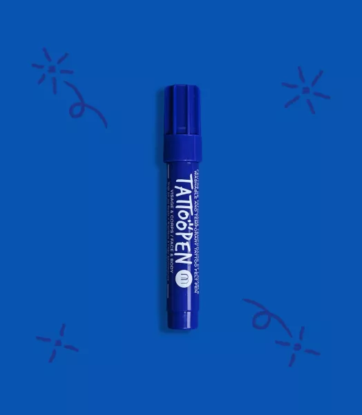 Tattoopen, feutre de tatouage temporaire - Bleu foncé