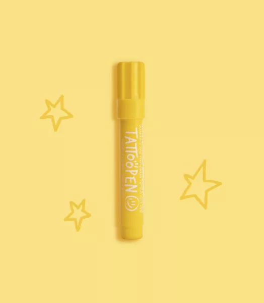 Tattoopen, feutre de tatouage temporaire - Jaune
