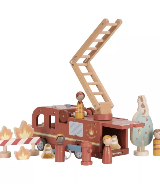 Camion de pompiers & accessoires en bois
