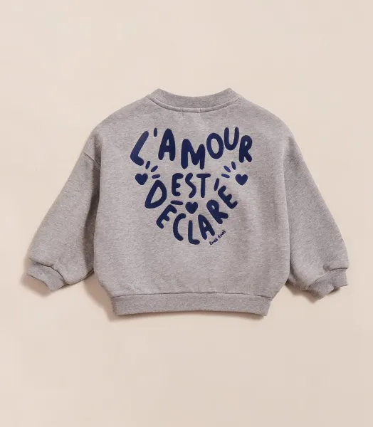 Sweat enfant L'amour est déclaré - gris (plusieurs tailles)