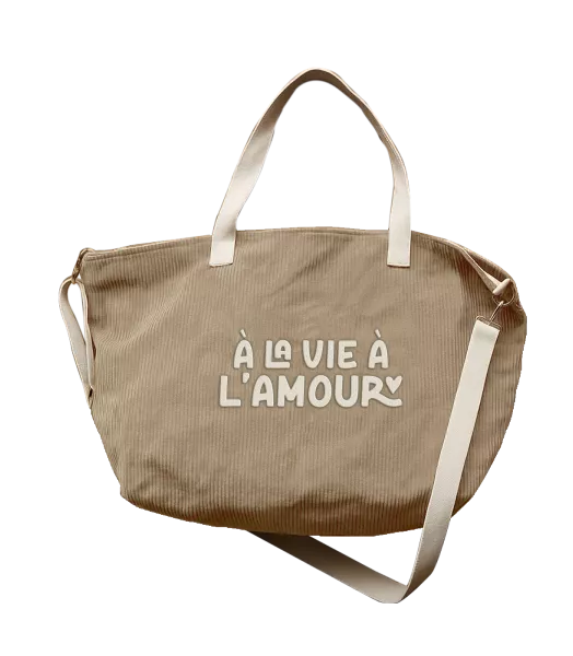 Sac velours XL - A la vie à l'amour